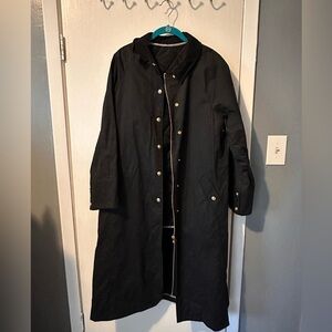 J. Crew Long Barn Jacket with Gold Accents